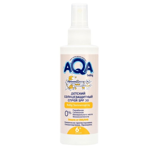 Ака FOR KIDS AQA Baby. Spray children`s sun protection SPF 30, 150ml 7631